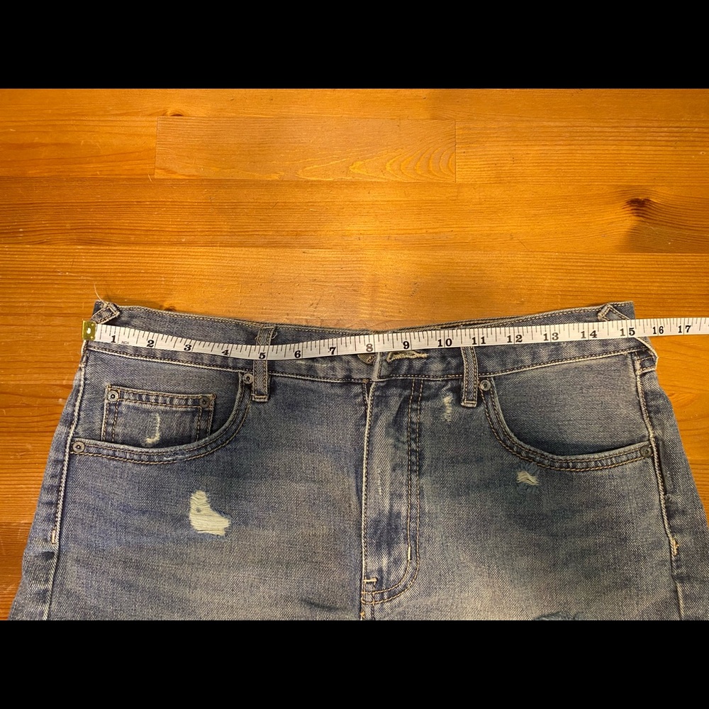 Free People High Waist Crochet Lace Denim Shorts - Picture 5 of 6